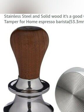 Beautiful Wood Handle Stainless Steel Espresso Tamper - Brown